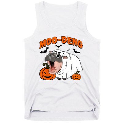 Funny Moo Deng Halloween Boo Ghost Costume Moodeng Lover Tank Top