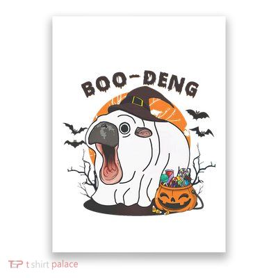 Funny Moo Deng Pumpkin Halloween Costumes Pygmy Hippopotamus Poster