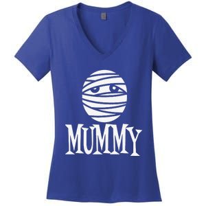 Funny Mummy Deady Matching Mom Dad Halloween Women's V-Neck T-Shirt