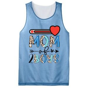 Funny Mothers Day Mom of 2Boys Leopard Wo Mesh Reversible Basketball Jersey Tank