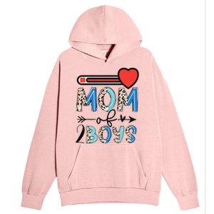 Funny Mothers Day Mom of 2Boys Leopard Wo Urban Pullover Hoodie