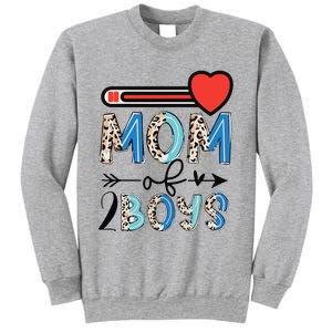 Funny Mothers Day Mom of 2Boys Leopard Wo Sweatshirt