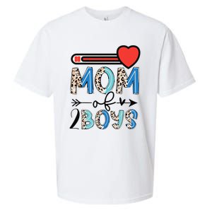 Funny Mothers Day Mom of 2Boys Leopard Wo Sueded Cloud Jersey T-Shirt