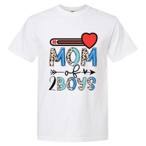 Funny Mothers Day Mom of 2Boys Leopard Wo Garment-Dyed Heavyweight T-Shirt