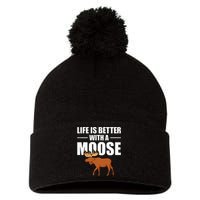 Funny Moose Design For  Mammal Animal Pom Pom 12in Knit Beanie