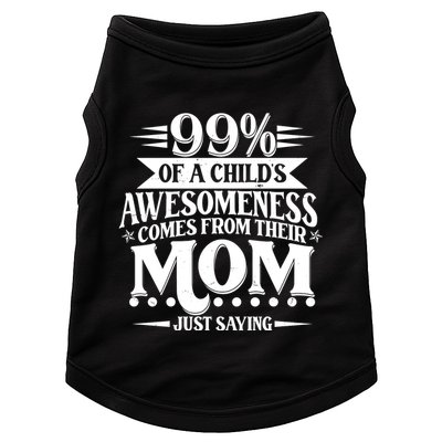 Funny Mothers Day 99 Percent Of A Childs Awesomeness Comes From Their Mom Doggie Tank