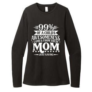 Funny Mothers Day 99 Percent Of A Childs Awesomeness Comes From Their Mom Womens CVC Long Sleeve Shirt