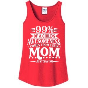 Funny Mothers Day 99 Percent Of A Childs Awesomeness Comes From Their Mom Ladies Essential Tank