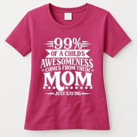 Funny Mothers Day 99 Percent Of A Childs Awesomeness Comes From Their Mom Womens T-Shirt