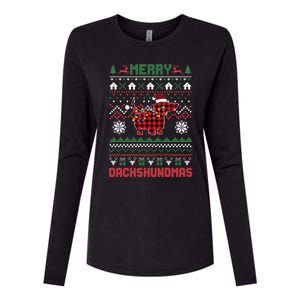 Funny Merry Dachshundmas Ugly Christmas Sweater Dachshund Meaningful Gift Womens Cotton Relaxed Long Sleeve T-Shirt