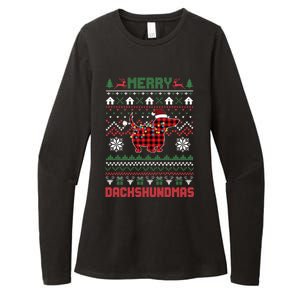 Funny Merry Dachshundmas Ugly Christmas Sweater Dachshund Meaningful Gift Womens CVC Long Sleeve Shirt