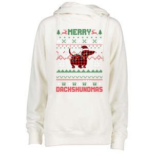 Funny Merry Dachshundmas Ugly Christmas Sweater Dachshund Meaningful Gift Womens Funnel Neck Pullover Hood