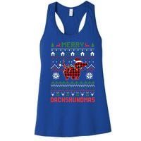 Funny Merry Dachshundmas Ugly Christmas Sweater Dachshund Meaningful Gift Women's Racerback Tank