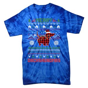 Funny Merry Dachshundmas Ugly Christmas Sweater Dachshund Meaningful Gift Tie-Dye T-Shirt