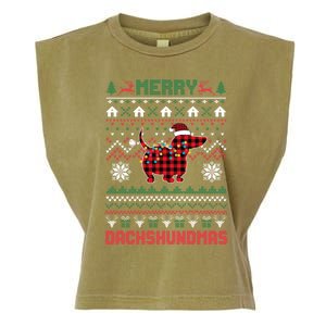 Funny Merry Dachshundmas Ugly Christmas Sweater Dachshund Meaningful Gift Garment-Dyed Women's Muscle Tee