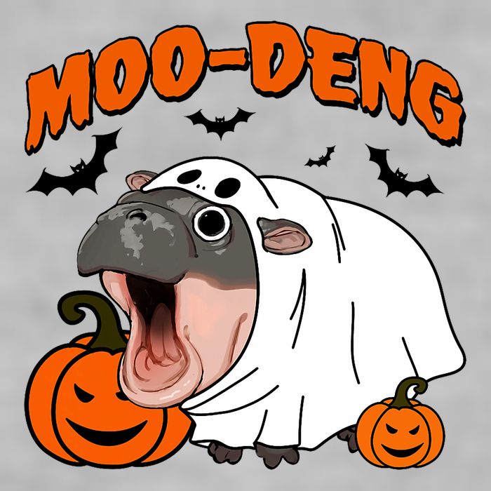 Funny Moo Deng Halloween Boo Ghost Costume Moo Deng Lover Ladies PosiCharge Tri-Blend Wicking Tank