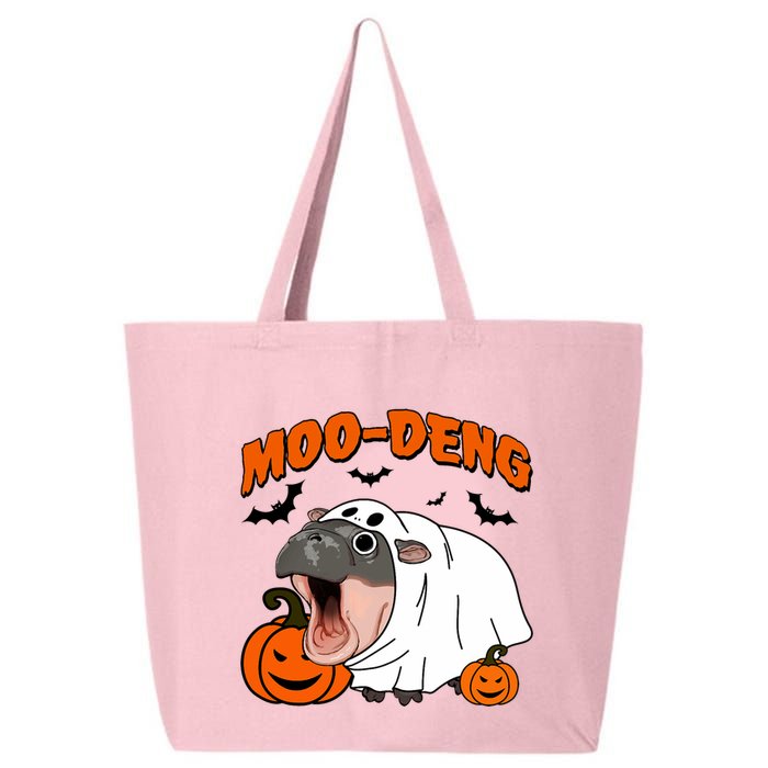 Funny Moo Deng Halloween Boo Ghost Costume Moo Deng Lover 25L Jumbo Tote
