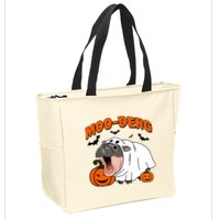 Funny Moo Deng Halloween Boo Ghost Costume Moo Deng Lover Zip Tote Bag