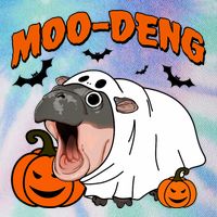 Funny Moo Deng Halloween Boo Ghost Costume Moo Deng Lover Legacy Tie Dye Trucker Hat