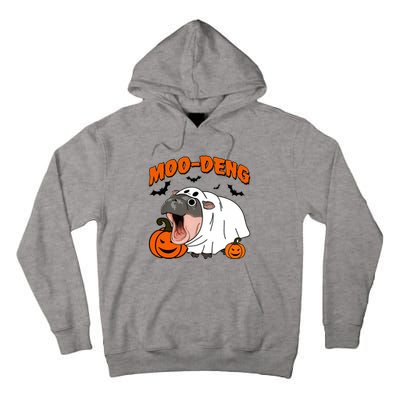 Funny Moo Deng Halloween Boo Ghost Costume Moo Deng Lover Tall Hoodie