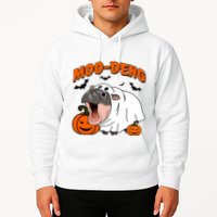 Funny Moo Deng Halloween Boo Ghost Costume Moo Deng Lover Hoodie