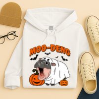 Funny Moo Deng Halloween Boo Ghost Costume Moo Deng Lover Hoodie
