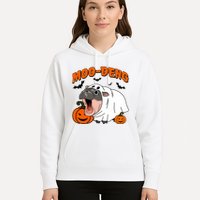 Funny Moo Deng Halloween Boo Ghost Costume Moo Deng Lover Hoodie