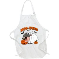 Funny Moo Deng Halloween Boo Ghost Costume Moo Deng Lover Apron