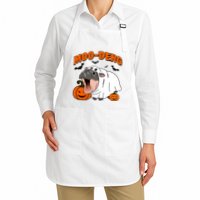 Funny Moo Deng Halloween Boo Ghost Costume Moo Deng Lover Apron