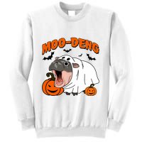 Funny Moo Deng Halloween Boo Ghost Costume Moo Deng Lover Sweatshirt