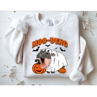 Funny Moo Deng Halloween Boo Ghost Costume Moo Deng Lover Sweatshirt
