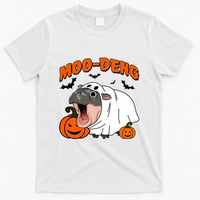 Funny Moo Deng Halloween Boo Ghost Costume Moo Deng Lover T-Shirt
