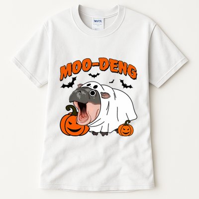 Funny Moo Deng Halloween Boo Ghost Costume Moo Deng Lover Tall T-Shirt
