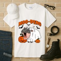 Funny Moo Deng Halloween Boo Ghost Costume Moo Deng Lover Tall T-Shirt