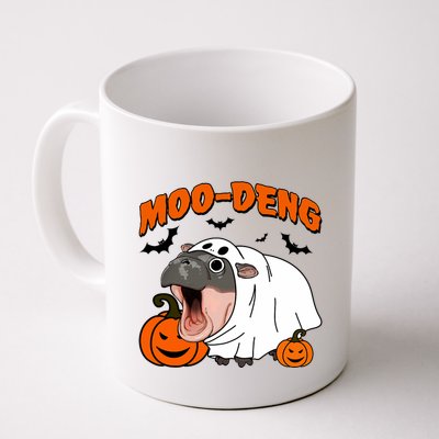 Funny Moo Deng Halloween Boo Ghost Costume Moo Deng Lover Mug