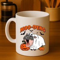 Funny Moo Deng Halloween Boo Ghost Costume Moo Deng Lover Mug