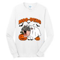 Funny Moo Deng Halloween Boo Ghost Costume Moo Deng Lover Tall Long Sleeve T-Shirt