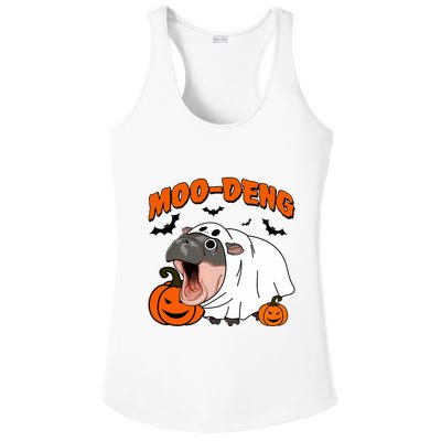Funny Moo Deng Halloween Boo Ghost Costume Moo Deng Lover Ladies PosiCharge Competitor Racerback Tank