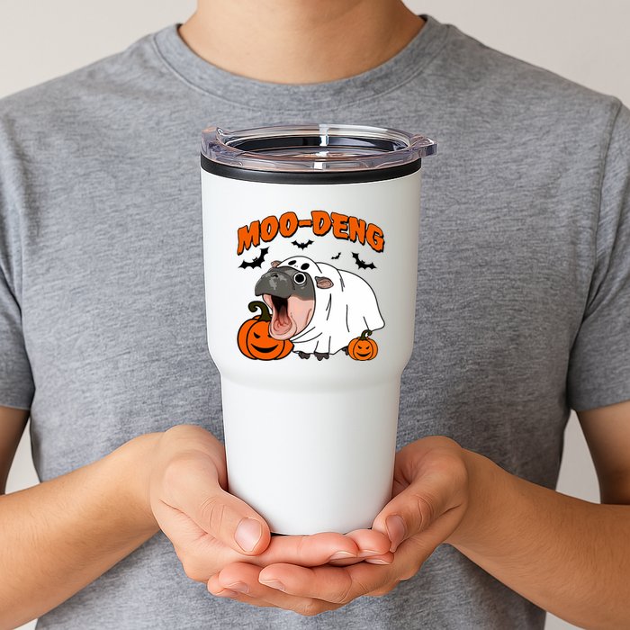 Funny Moo Deng Halloween Boo Ghost Costume Moo Deng Lover Tumbler