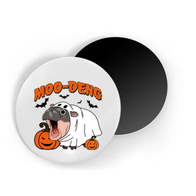 Funny Moo Deng Halloween Boo Ghost Costume Moo Deng Lover Magnet