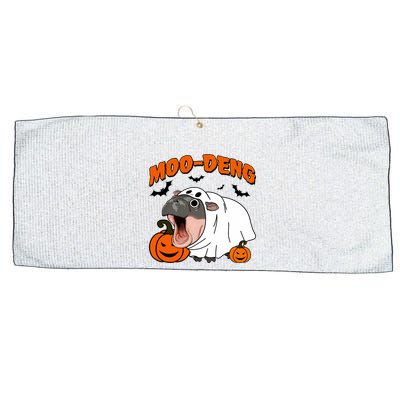 Funny Moo Deng Halloween Boo Ghost Costume Moo Deng Lover Large Microfiber Waffle Golf Towel