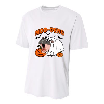 Funny Moo Deng Halloween Boo Ghost Costume Moo Deng Lover Youth Performance Sprint T-Shirt