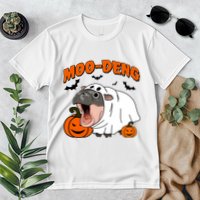 Funny Moo Deng Halloween Boo Ghost Costume Moo Deng Lover Premium T-Shirt