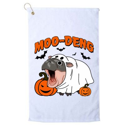 Funny Moo Deng Halloween Boo Ghost Costume Moo Deng Lover Golf Towel