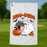 Funny Moo Deng Halloween Boo Ghost Costume Moo Deng Lover Golf Towel
