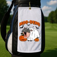 Funny Moo Deng Halloween Boo Ghost Costume Moo Deng Lover Golf Towel