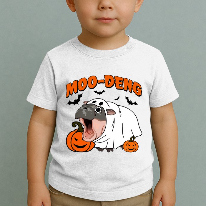 Funny Moo Deng Halloween Boo Ghost Costume Moo Deng Lover Toddler T-Shirt
