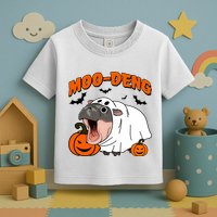 Funny Moo Deng Halloween Boo Ghost Costume Moo Deng Lover Toddler T-Shirt