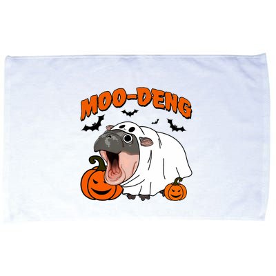Funny Moo Deng Halloween Boo Ghost Costume Moo Deng Lover Microfiber Hand Towel