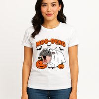 Funny Moo Deng Halloween Boo Ghost Costume Moo Deng Lover Womens T-Shirt
